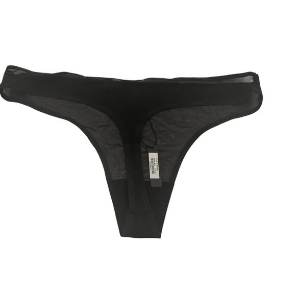 Skims Mesh Thong Underwear Panties Onyx Black New with tags Size 2X - Picture 3 of 3